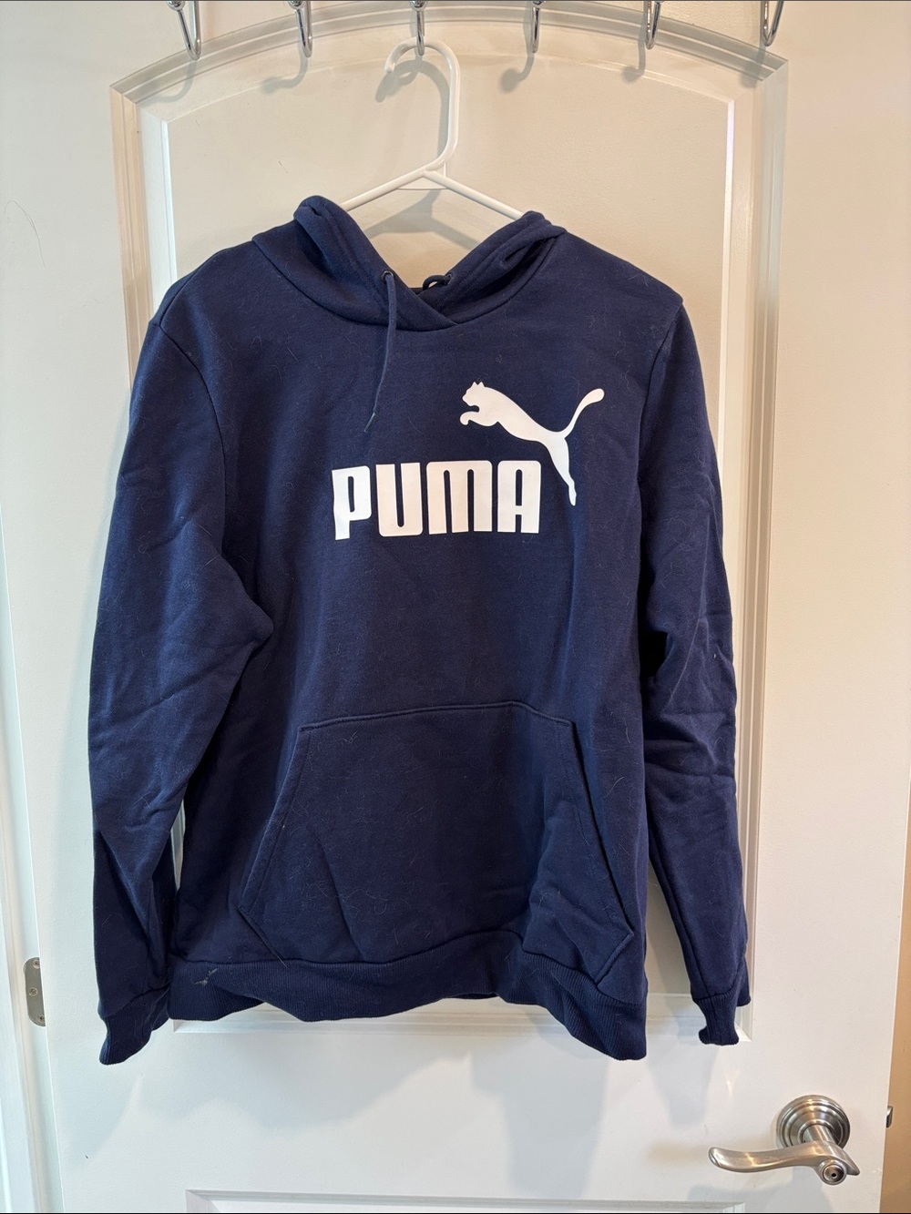 Puma Navy Blue Hoodie with White Logo